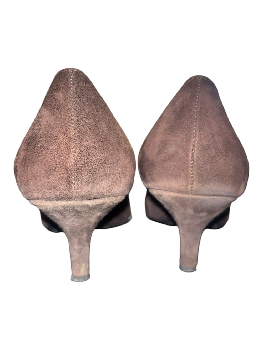 ETIENNE AIGNER E-Michelle Chocolate Brown Suede Pointed Toe Kitten Heel Shoes - Picture 6 of 12